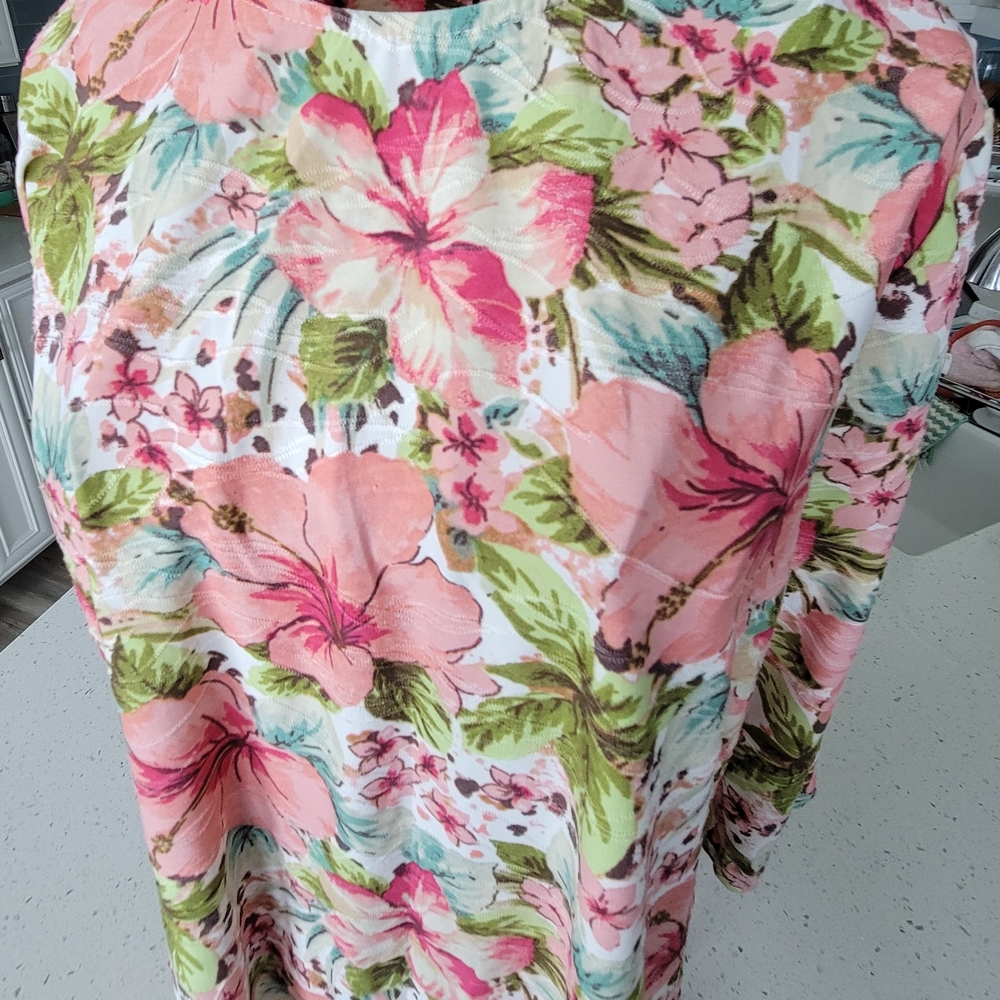 Pink Short Sleeve Floral Blouse